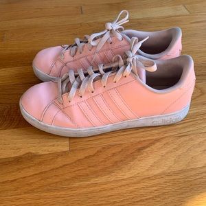 Adidas pink leather sneaker